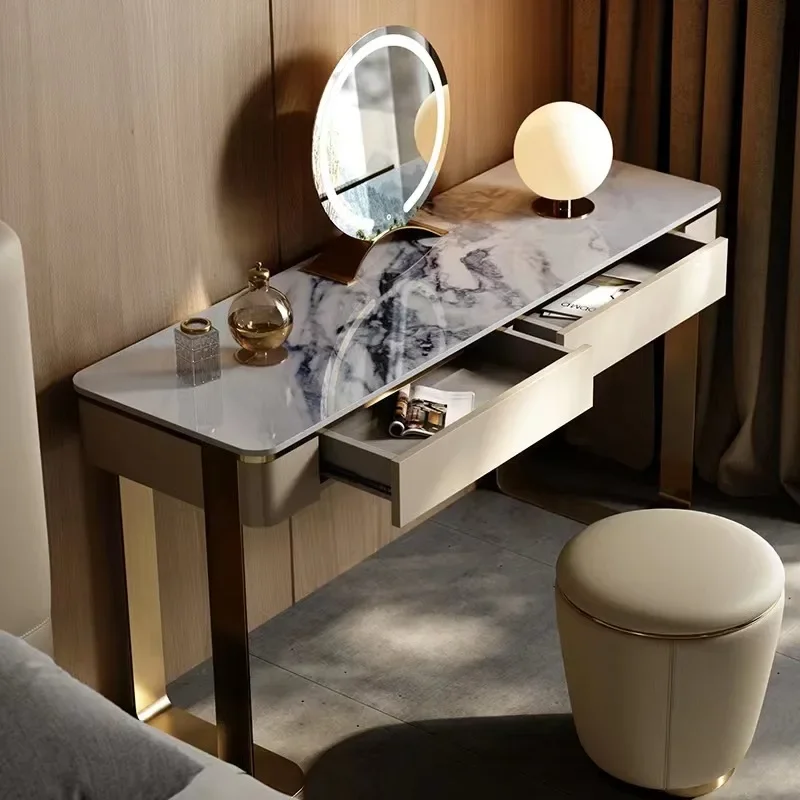 Italian dressing table light luxury high-end bedroom modern art style new slate dresser desk one