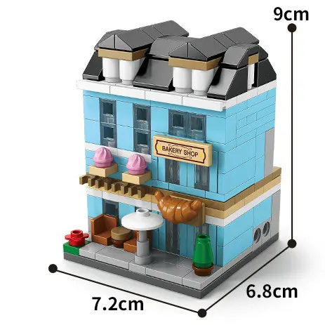 Haus Bausteine Mini City Store Street View Snack Straße Kinderspiel zeug Jungen und Mädchen Geschenke kompatibel mit Lego 9