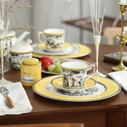 Bone China Coffee Cup Pot Afternoon Tea Set European Luxury Ceramic Coffee Cup Exquisite Elegant English Retro Drinkware