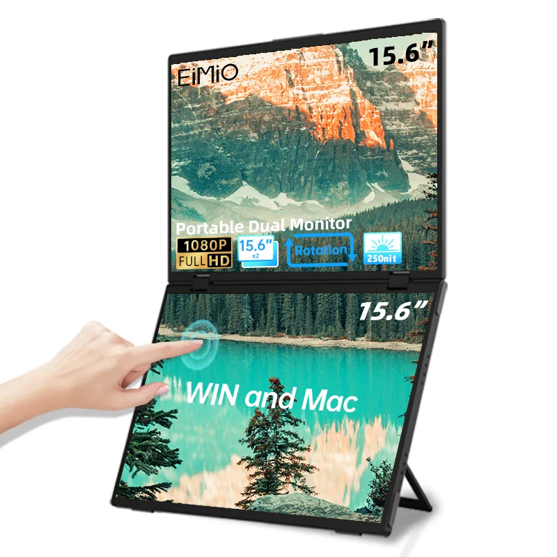 

Eimio Dealer 15.6" IPS 60Hz 1080p Portable Monitor with Type-C Interface and Built-in Speaker for Laptop