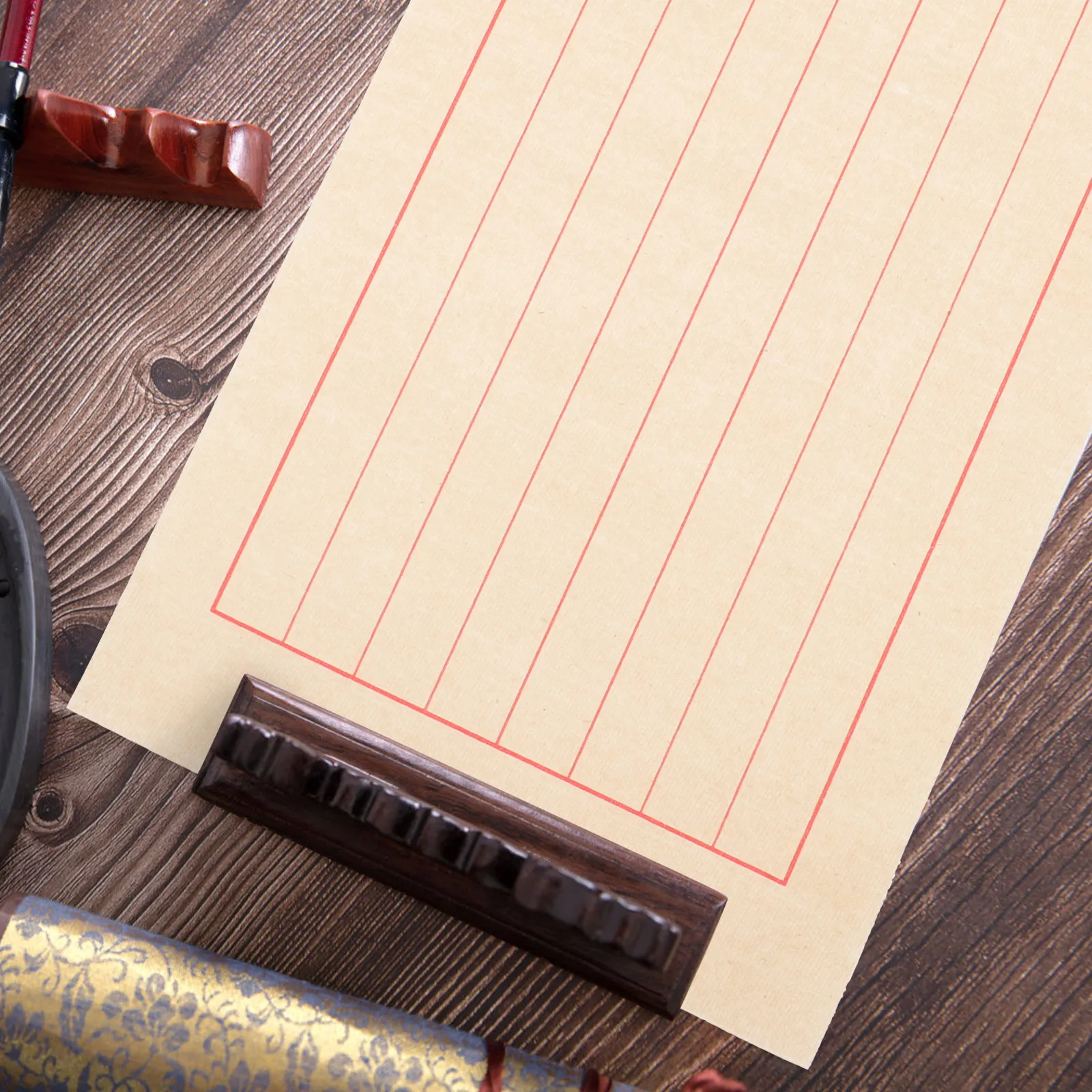 50Sheets Chinese Calligraphy Paper Sheets Smooth Delicate Surface Ideal for Practice Writing Brush Ink Pad Watercolor