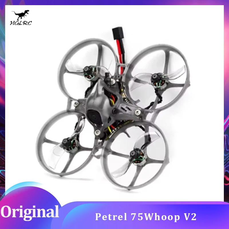 

HGLRC Petrel 75Whoop V2 Brushless Motor Indoor FPV Drone Tinywhoop Quadcopter SPECTER 10A AIO 0802 21000KV for FPV Beginner