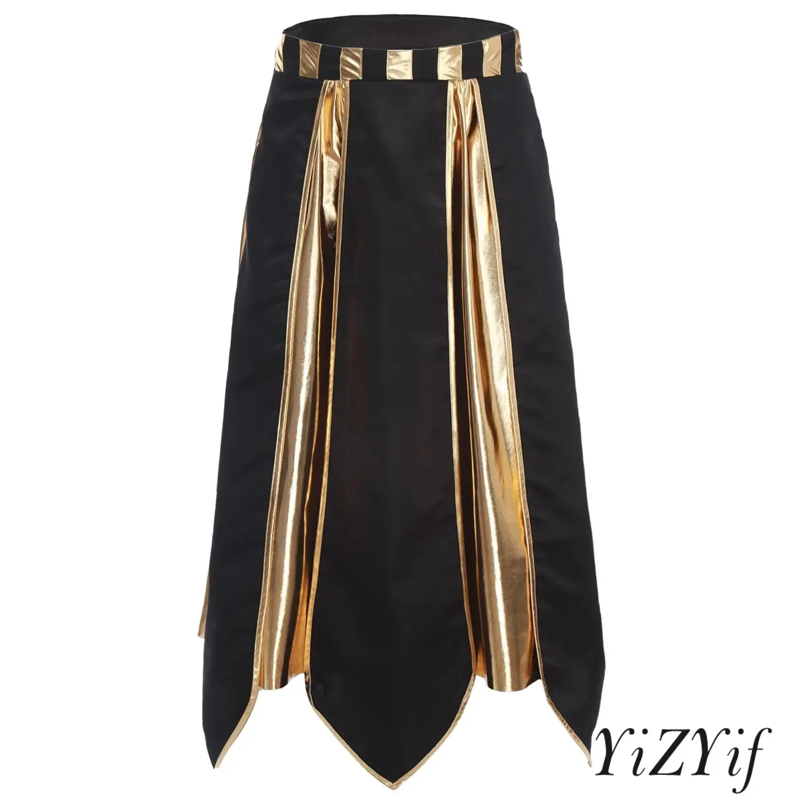 

Mens Luxurious Ancient Egyptian Belt Skirt with Shiny Metallic Details Perfect for Pharaoh Themed Costumes And Cosplay Party