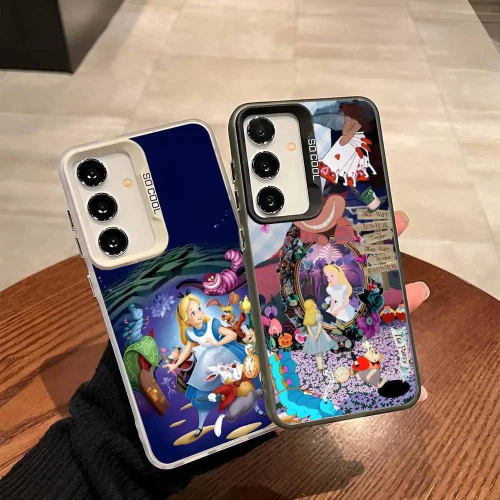 Alice S Adventures In Wonderland Phone Case For Samsung Galaxy S26 S25 S24 S23 S22 S21 S20 Ultra Plus Fe colored silver Cover