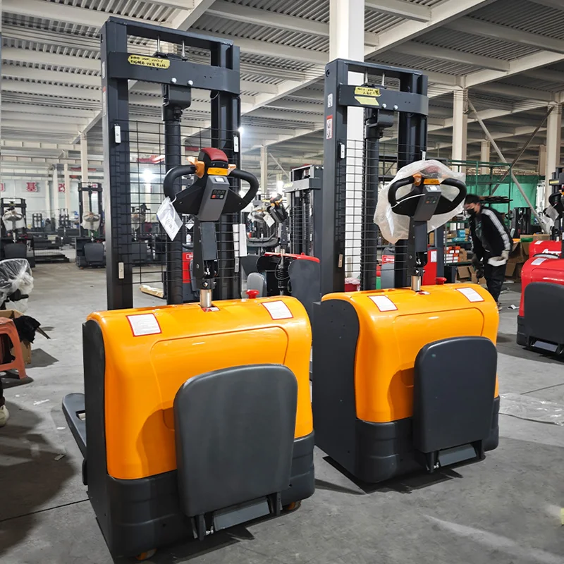 Pallet Stacker Standing Drive Full Electric Stacker Large Capacity Battery High Efficiency For Large Scale Warehouse Cargo  Work