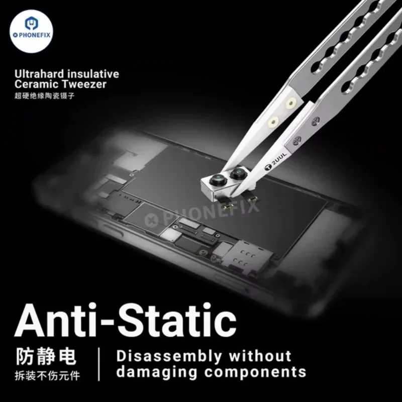 2UUL TW31 휴대 전화 Motherbaord CPU BGA IC 칩 분해 정밀 수리 픽업 도구 세트 용 초경질 세라믹 핀셋