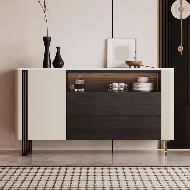 Side cabinet Italian minimalist microcrystalline stone countertop modern minimalist household entrance dining room
