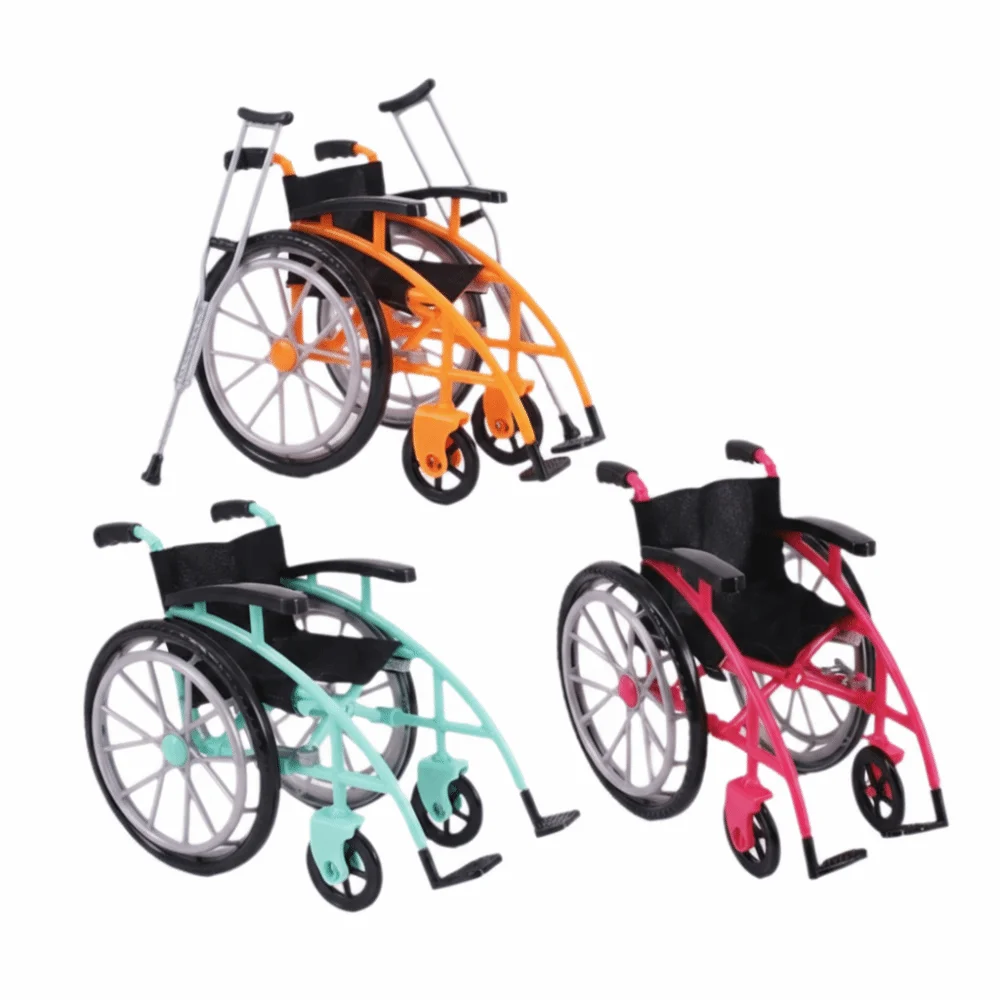 Foldable Design Simulation Playhouse Toy Simulation Playhouse DIY Realistic Models Rehabilitation Wheelchair Cane Toy Set