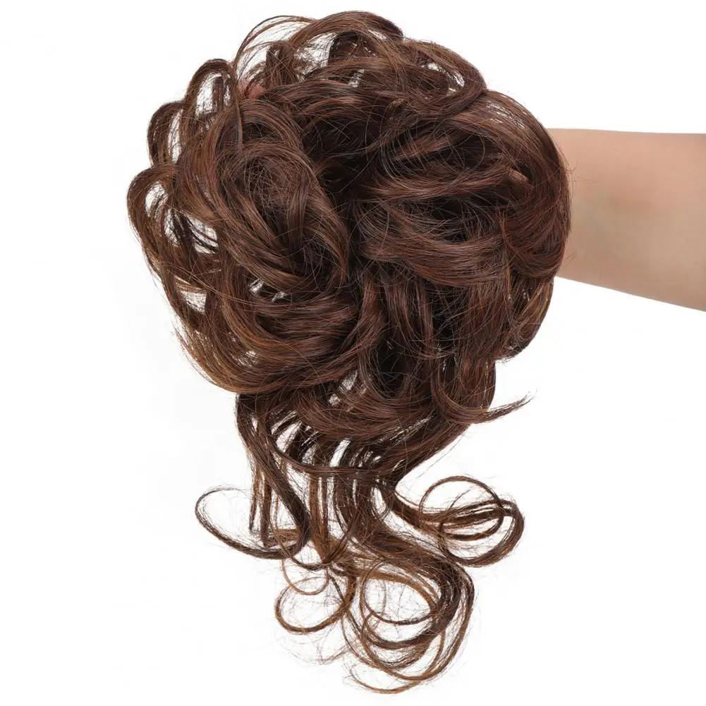 Wig rambut elastis resiliensi tinggi, Wig rambut, gelang elastis, Anti selip, nyaman, tampilan alami, Wig Chignon ramah panas, untuk pesta