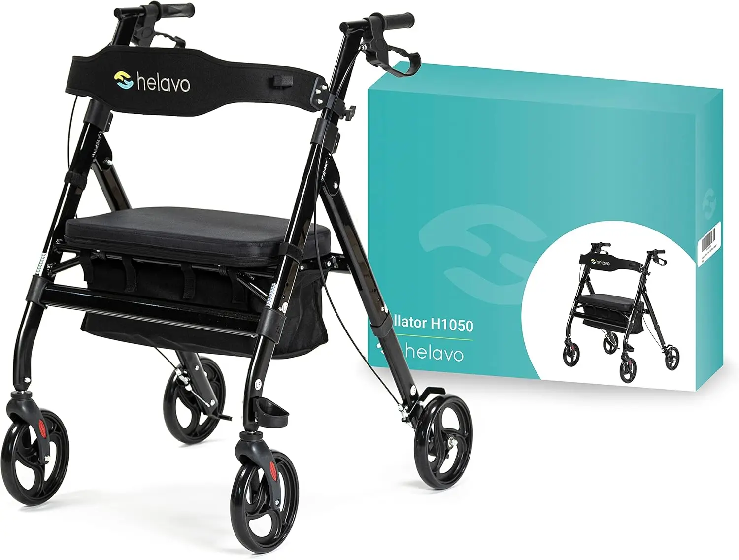 

Bariatric Walker with Large, Height-Adjustable Seat, All Terrain 8-inch Wheels, 28-inch Wide - Extra Wide Heavy Duty Rollator