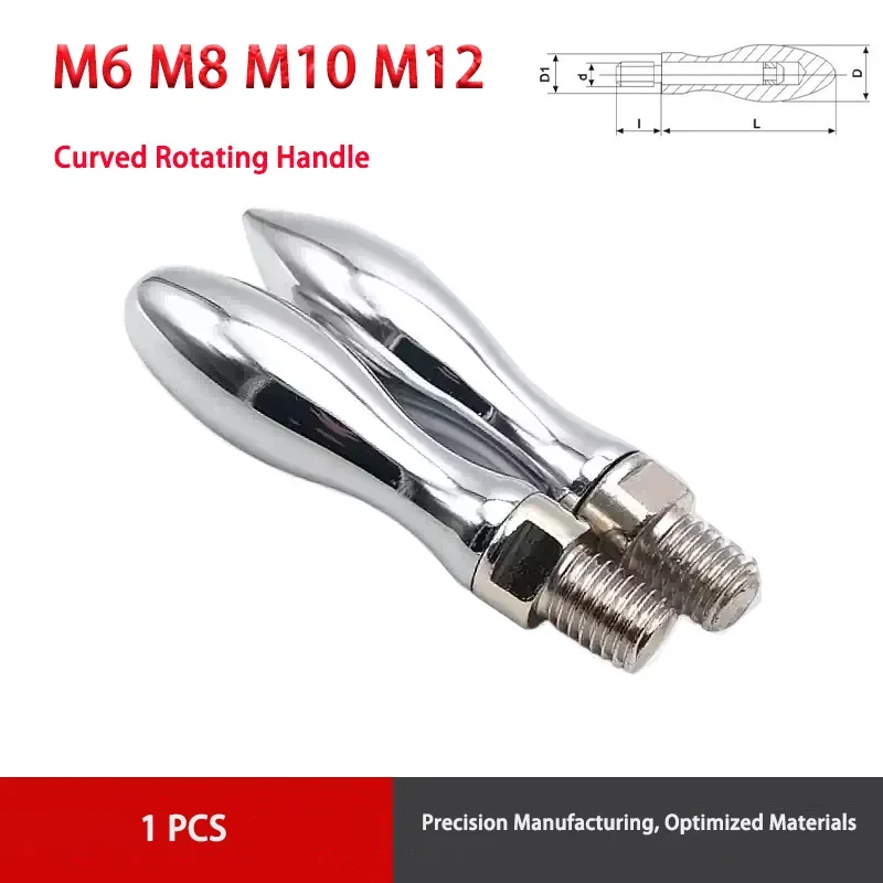1pcs M6 M8 M10 M12 Curved Surface Rotating Handle Cast Iron Solid Machine Tool Handwheel