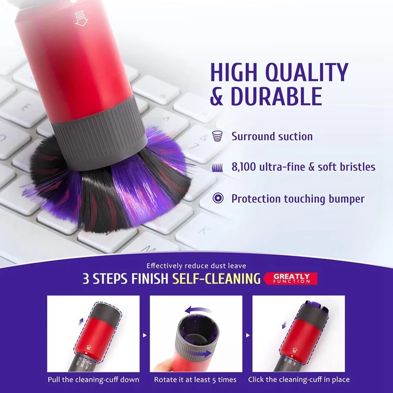 A85I-For Dyson V15 V12 V8 V11 V10 V7 jelas mendeteksi Cordless stik hewan Outsize Cyclone vakum lampiran alat sikat