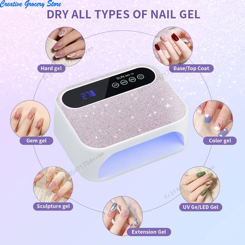 Oplaadbare UV LED-nagellamp Professionele droger Draadloze gellakdrooglamp voor manicure met ingebouwde batterij Nail Art