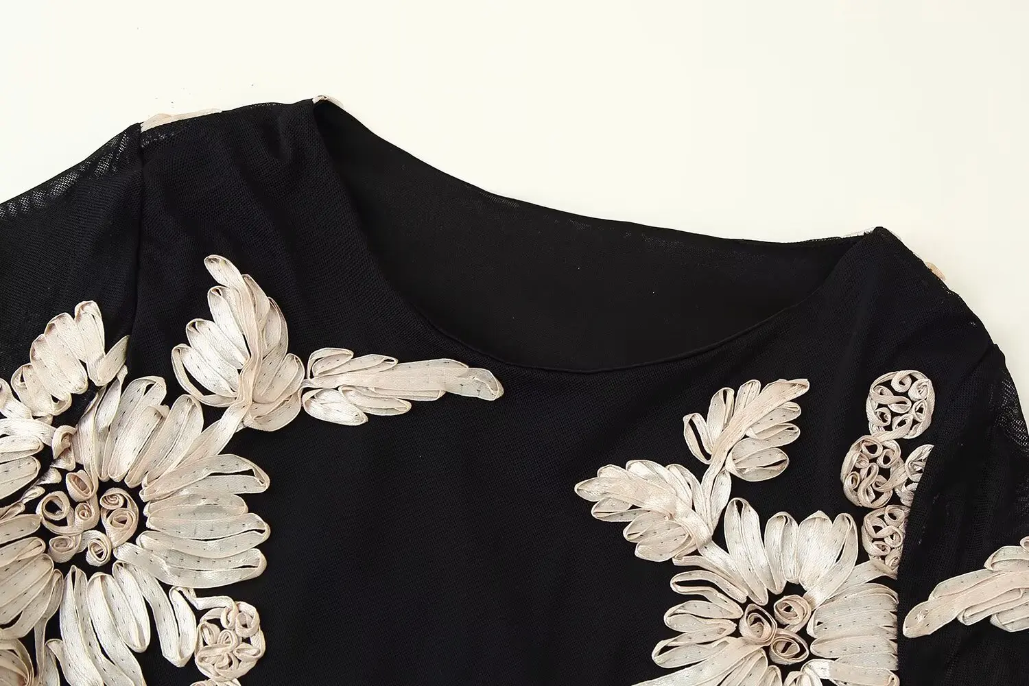 2025 Geborduurde Slanke Jurk Nieuwe Bloemen Mesh Jurk Elegante Feestjurken Voor Vrouwen O-hals Lange Mouw Vestidos Streetwear