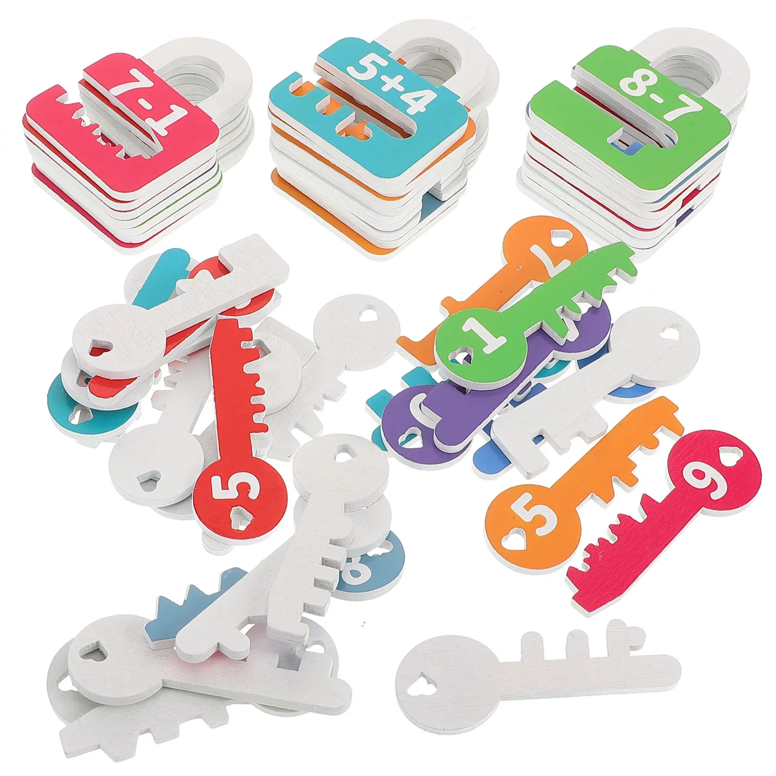 

Набор деревянных развивающих замков Монтессори с ключами для изучения чисел, математики, счета и сопоставления, игры для дошкольников, для мальчиков и девочек