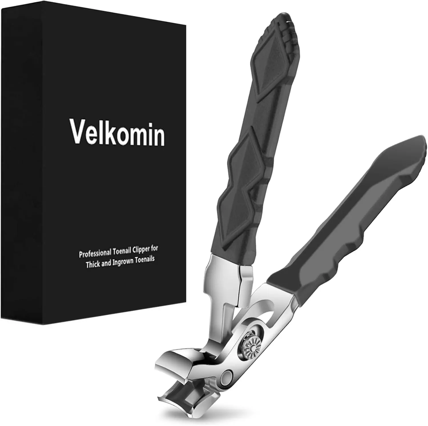 

Long Handle Toenail Clippers for Seniors, Sharp Heavy Duty with Wide Jaw and Ergonomic Grip, Nail Catcher Included