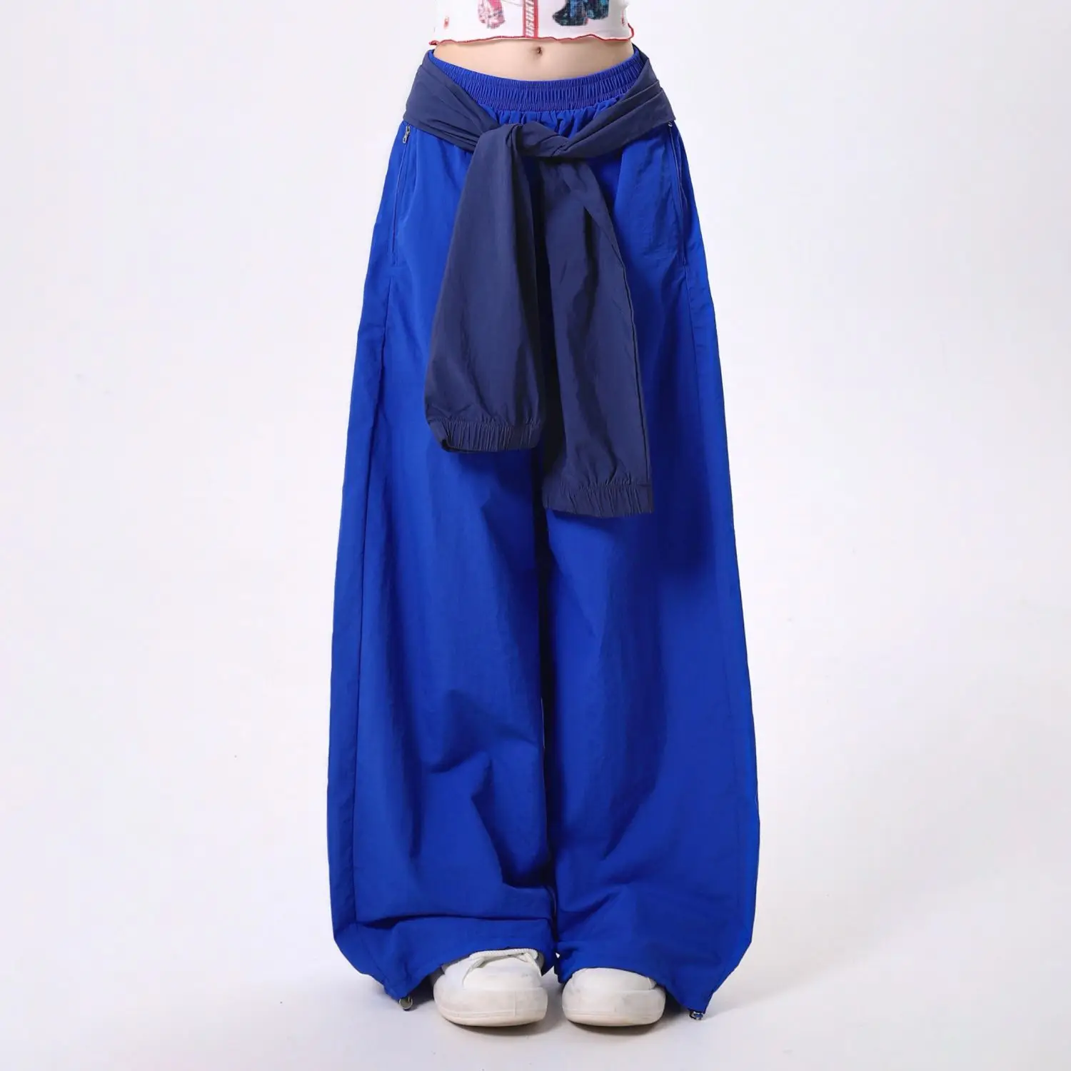 Street Dance Women Multicolor Loose Pants American Retro Hip-hop Sports High Waist Wide Leg Casual Trousers Versatile Trendy BF