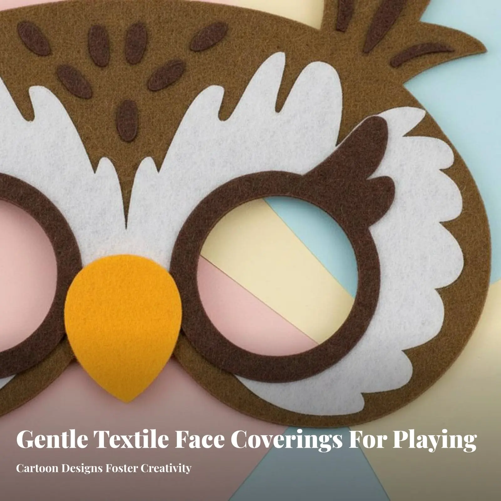 textile creature Halfface covering Elastic Strap Role-Play accessory Easy to Wear sturdy for Children, Preschoolers, Halloween