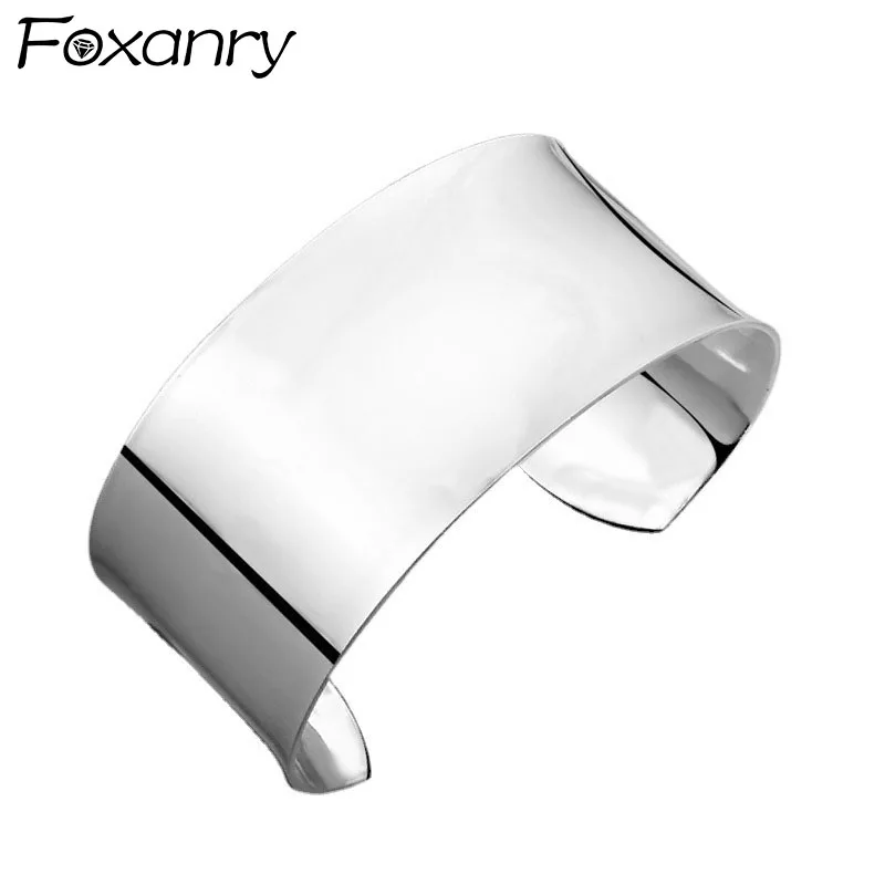 FOXANRY Minimalist Width Brcacelet Charm Women Girl Birthday Jewelry for Women New Creative Smooth Geometric Party Accessories