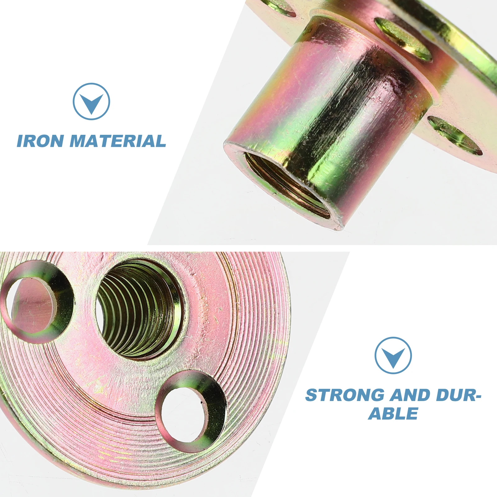 

20 Pcs Three Hole Nut Exquisite Craftsmanship Nuts Slot Slotted Metric System Rounded Iron Flush Surface Sturdy