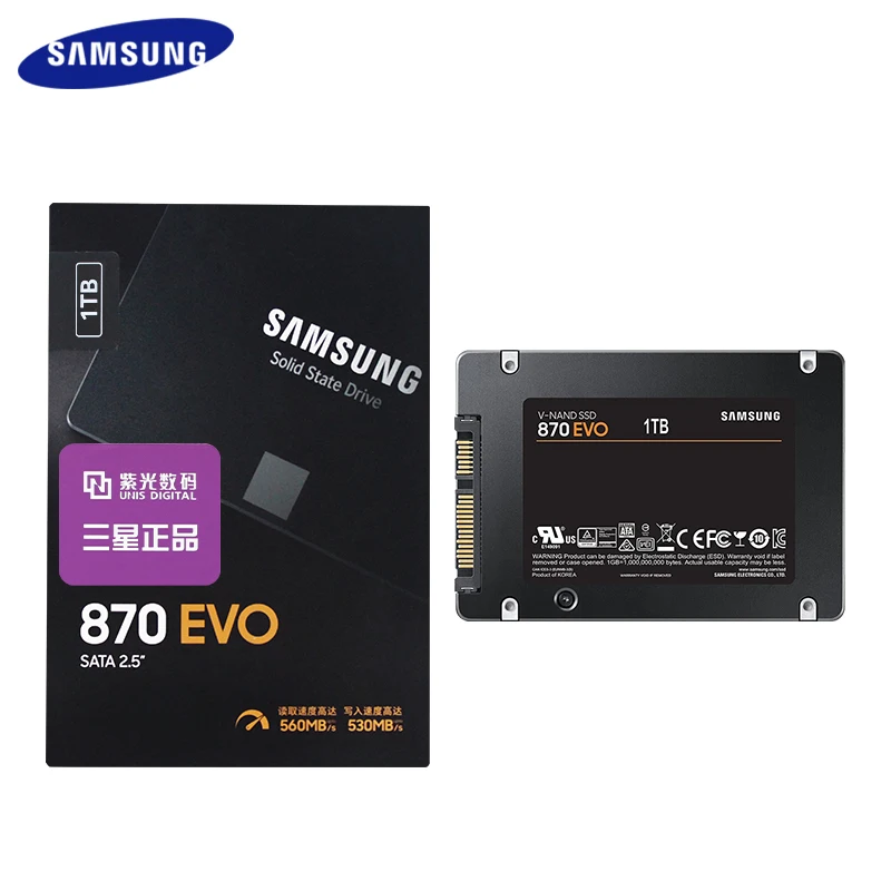 

Внутренний твердотельный накопитель SAMSUNG 870 EVO SATA 2,5 дюйма SSD 250 ГБ HDD жесткий диск 500 ГБ 1 ТБ 2 ТБ 4 ТБ высокоскоростной накопитель