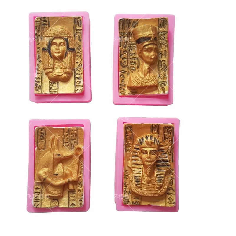 Egyptian Mythology Characters Silicone Mold For Fondant Candy Chocolate Epoxy Resin Sugar Craft Mould Pastry Cake Decorating