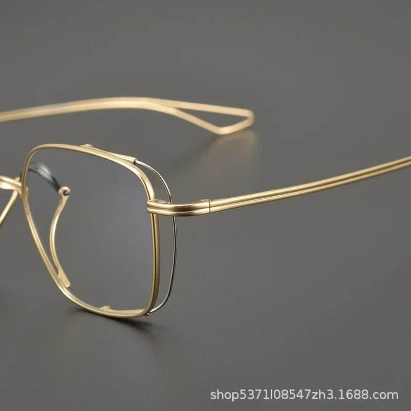 r super personality, handmade irregular ultra-light pure titanium glasses frame, unique literary myopia frame tide