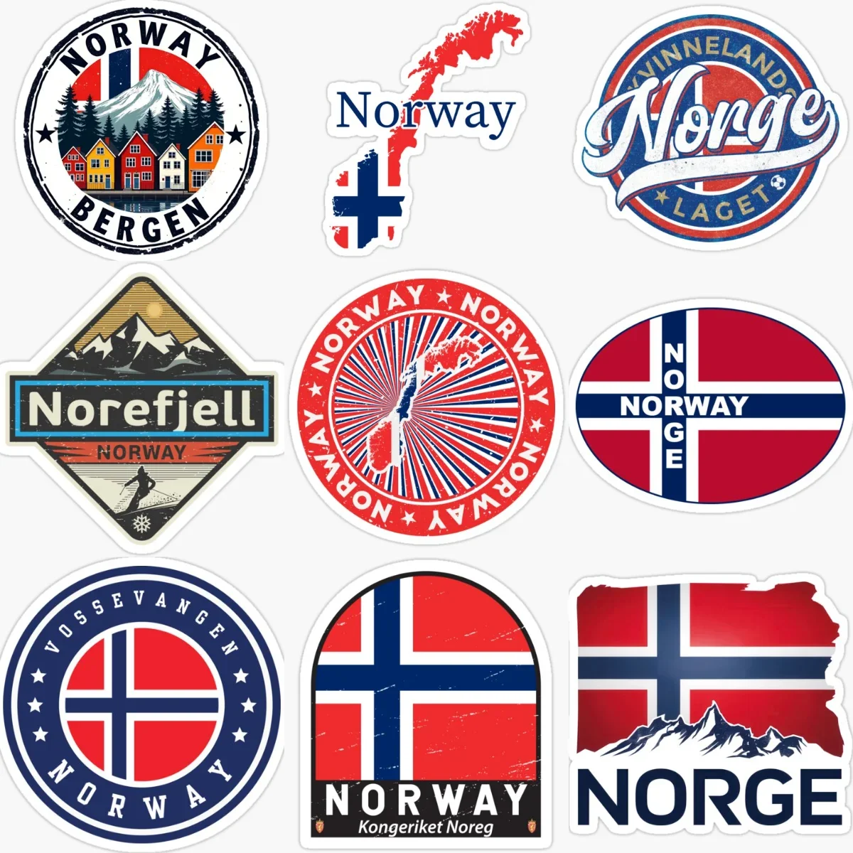 

Norway Flag Map Creative Personalized PVC Car Stickers for Car Bicycle Motorcycle Van Helmet Window Wall Decoration Accessorie