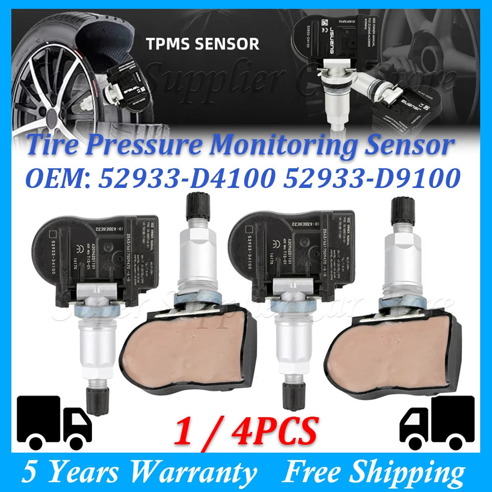 

1/4PCS Car TPMS Tire Pressure Sensor For 2017-2019 KIA Optima Sportage Sorento Genesis Ioniq 52933-D4100 52933D4100 52933-D9100