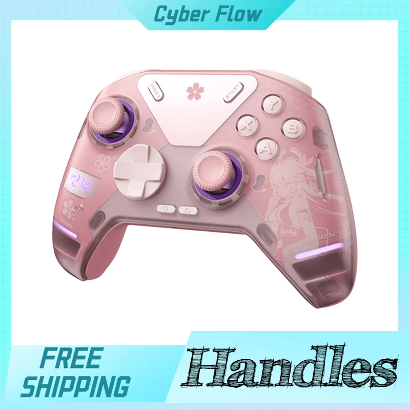 

Genshin Apex4 Game Handles Wireless Yae Miko Pink Gamepads Customized Gaming Controllers With Hall Rocker For Xbox Steam Pc Gift