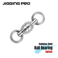 JIGGING PRO 3/5Pcs Heavy Duty Stainless Steel Ball Bearing Swivel  Saltwater Fishing Solid Ring FishHook Tacke Accessories