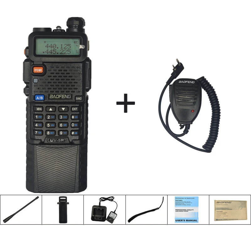 BF-UV5R Walkie Talkie Long Range Rechargeable Dual Band Radio Handheld Transceiver Portable 2 Way Radio for Hunting Ham Radio