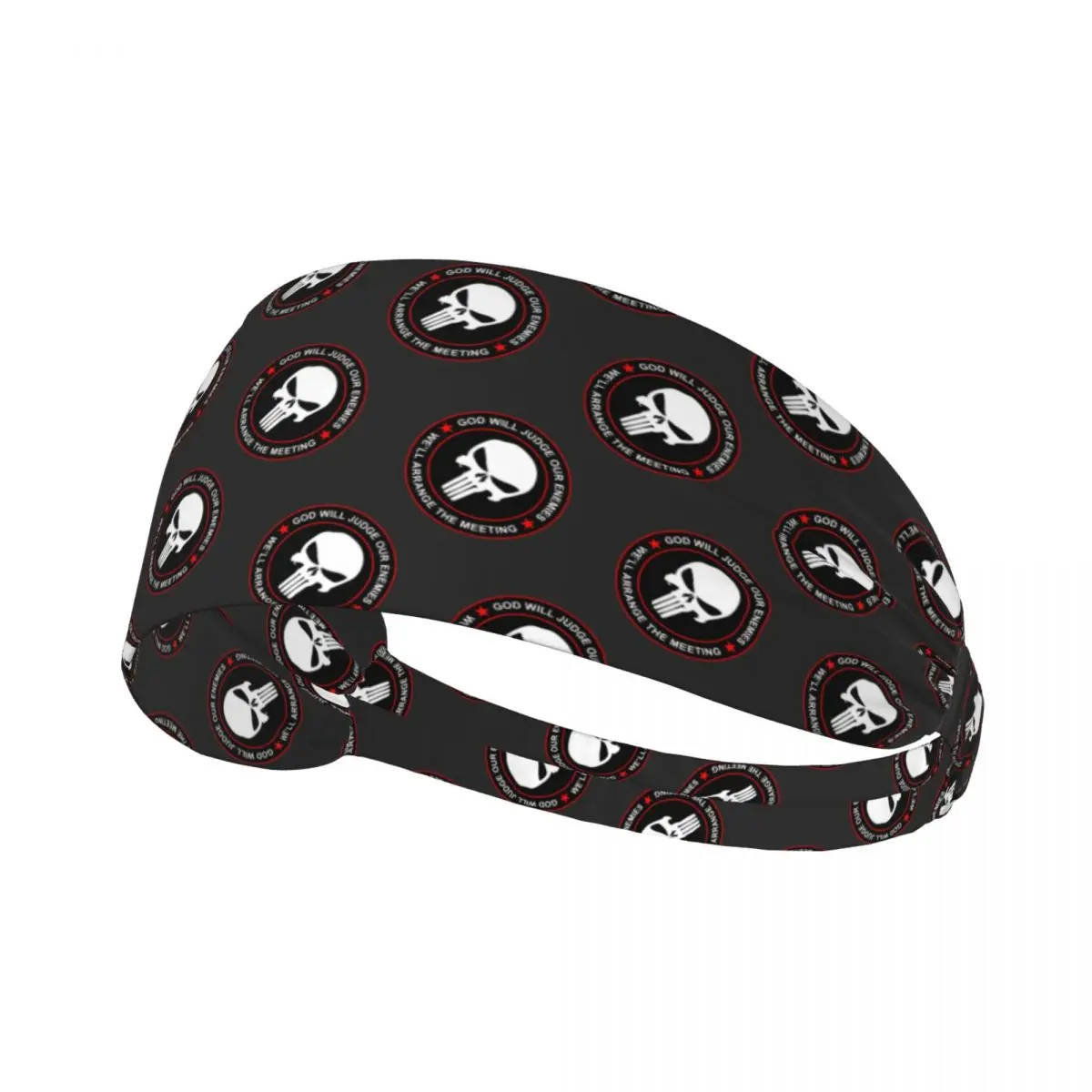 

Custom Punisher Skull Sport Headband for Cycling Non Slip Stretchy Moisture Wicking Sweatband Women Men