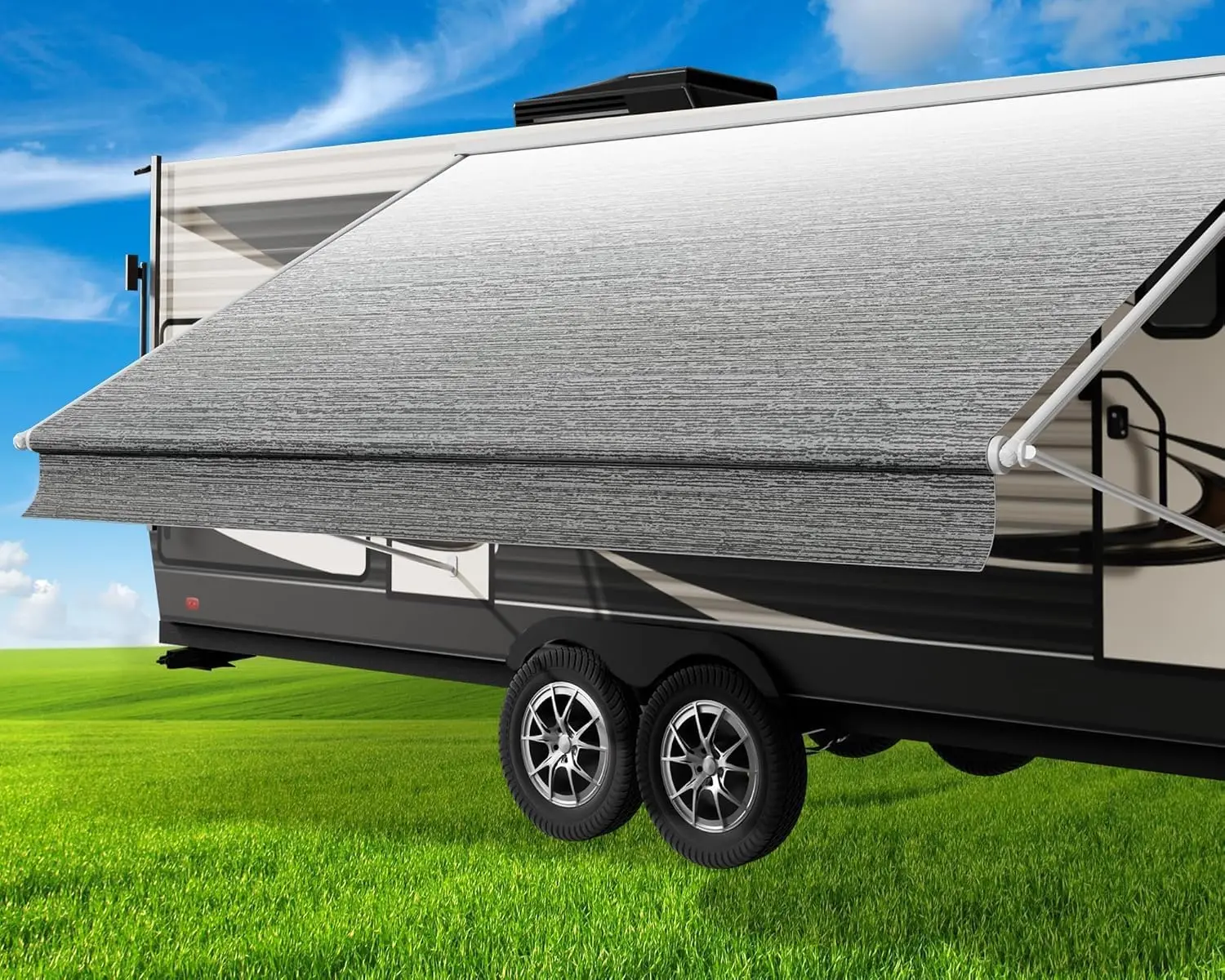 Heavy-Duty RV Awning Fabric 15FT, 19.5oz Vinyl, Weatherproof & UV-Resistant