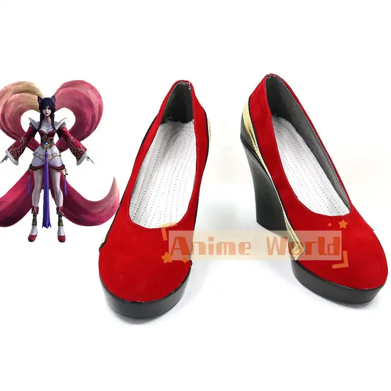 Gioco Ahri Scarpe Cosplay Stivali di Carnevale di Halloween Realizzati su misura