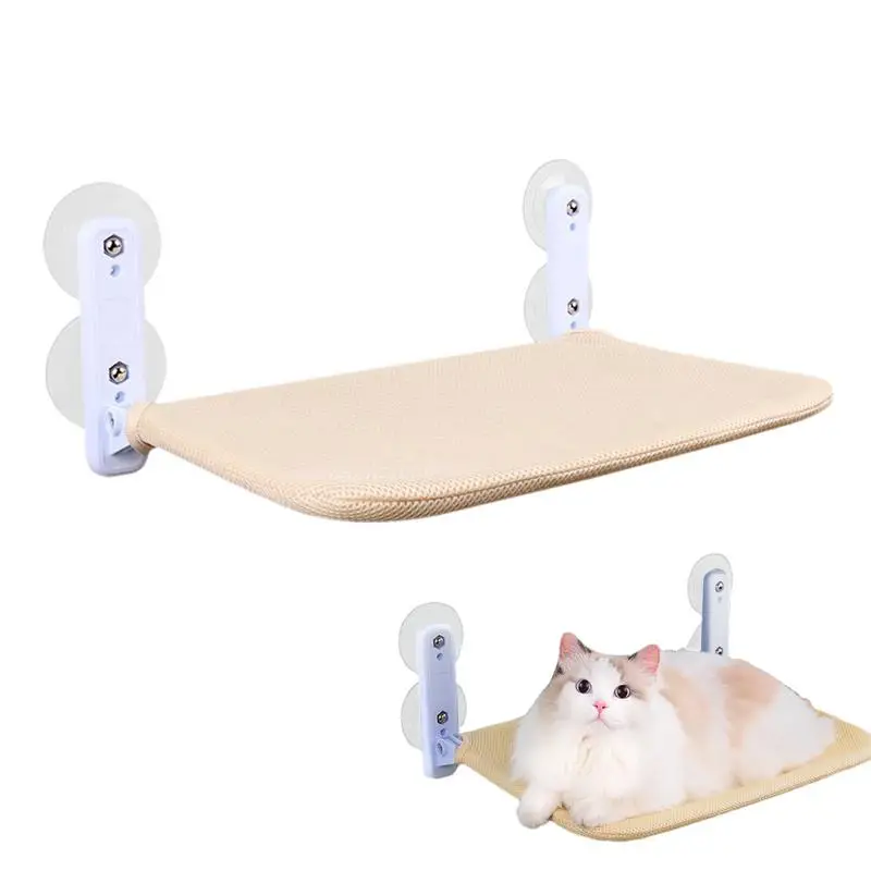 

Foldable Cat Hammock withwith Sturdy Metal Frame Cat Window Bed Window Seat for Indoor Cats Hammock with Four Solid Suction Cup