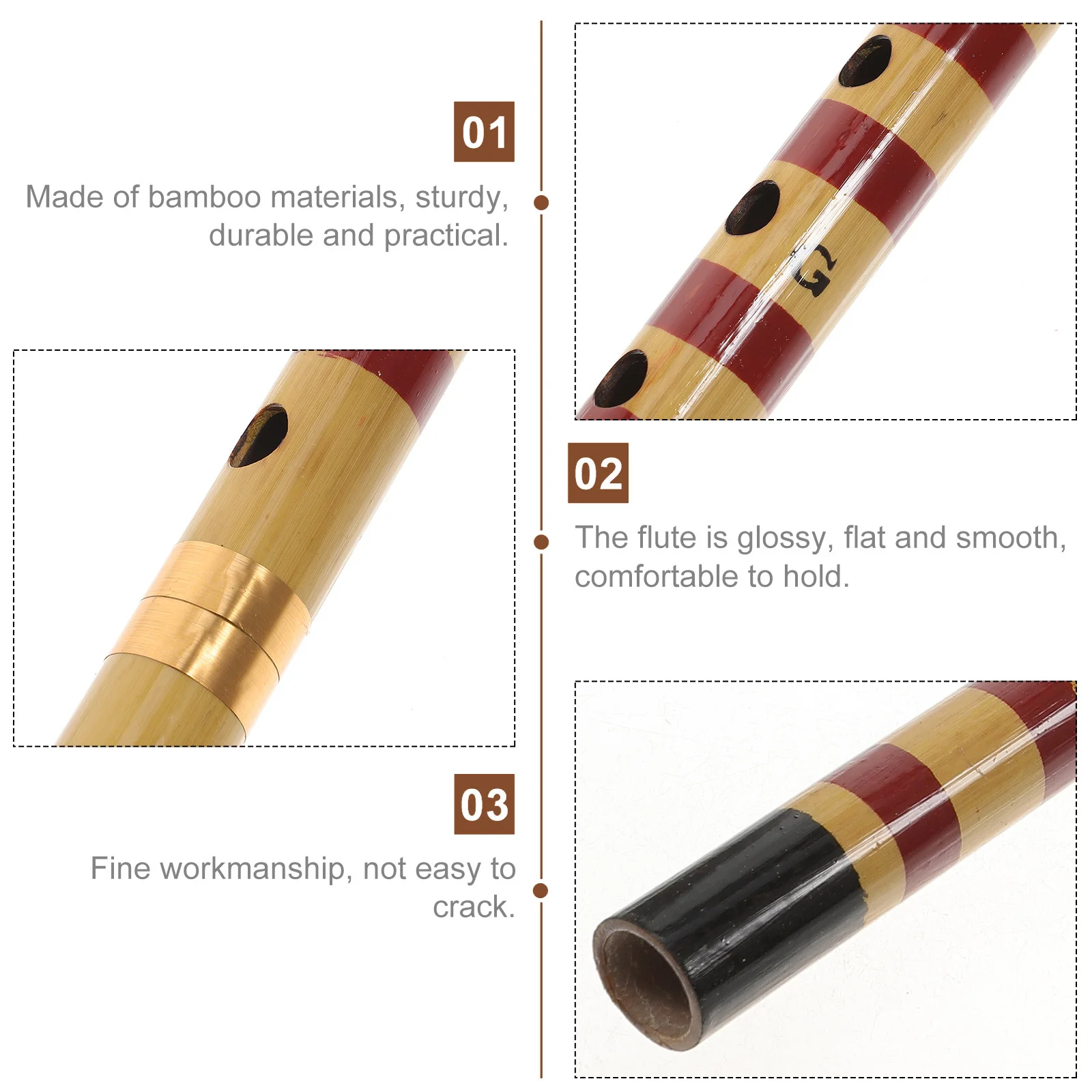 

1Set Bamboo Flute Traditional Chinese Musical Instrument Handmade Flute Diaphragm Chinese Beginner Gift