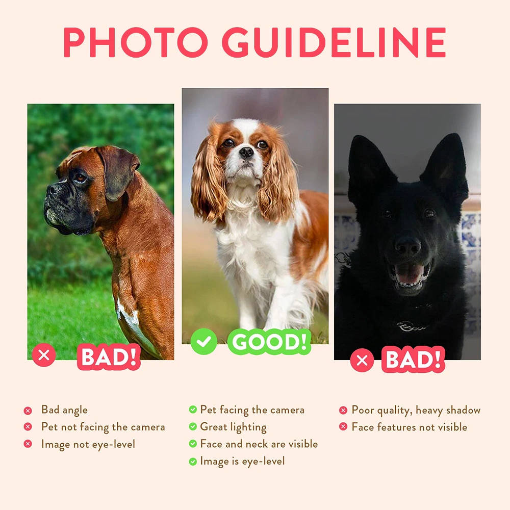 Personalized Pet Portraits Photo Name Custom Dog Cat Painting Gift Memorial Decorative Wall Art Custom Canvas Print Posters view 2
