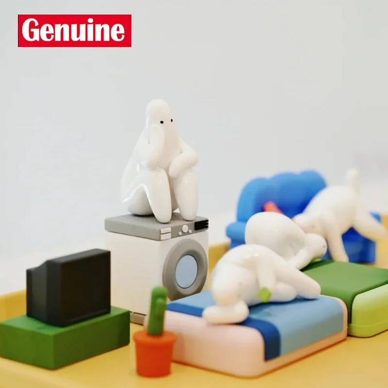 Tuan yang Asli Donothing Tuan Malas. Berbaring Datar Rumah Kotak Buta Internet Patung Terkenal Dekorasi Desktop Kantor Mainan Koleksi