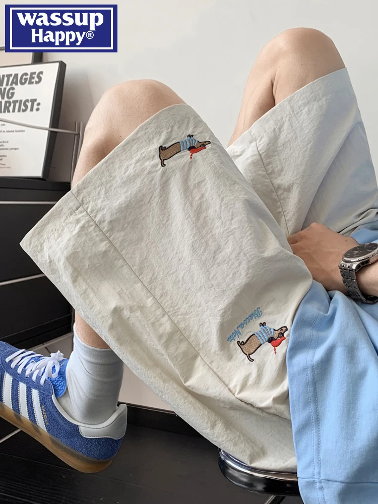 

Мужские повседневные прямые брюки-шорты для пляжа, тонкие, быстросохнущие, свободного кроя, длиной до колена, для летнего отдыха.