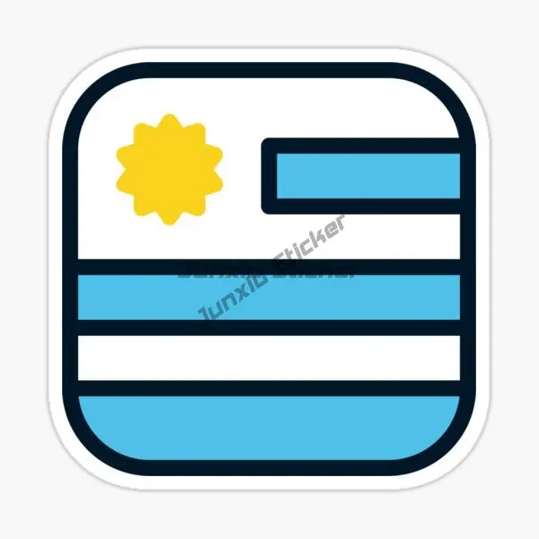 UY Uruguay Flag Sun Creative Badge Stickers for Covered Scratch Decorate Laptop Truck Window Car Wall Table Decal Accessories