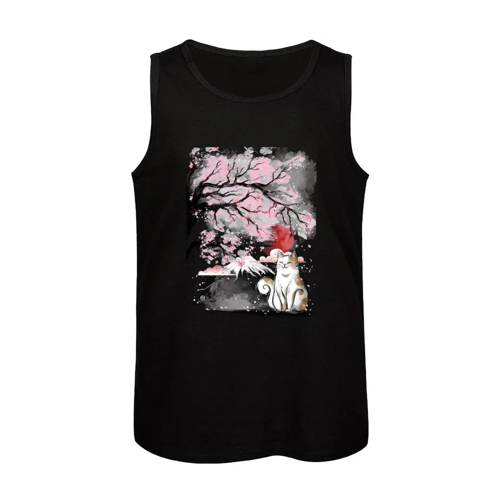Sakura cat Tank Top sleeveless jackets mens designer clothes Sleeveless top sleeveless vests image 4