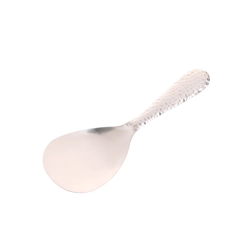 Stainless Steel Hammer Patterned Long Handle Rice Spoon Cafeteria Restaurant Self-Service Rice Shovel Household Rice Scoop