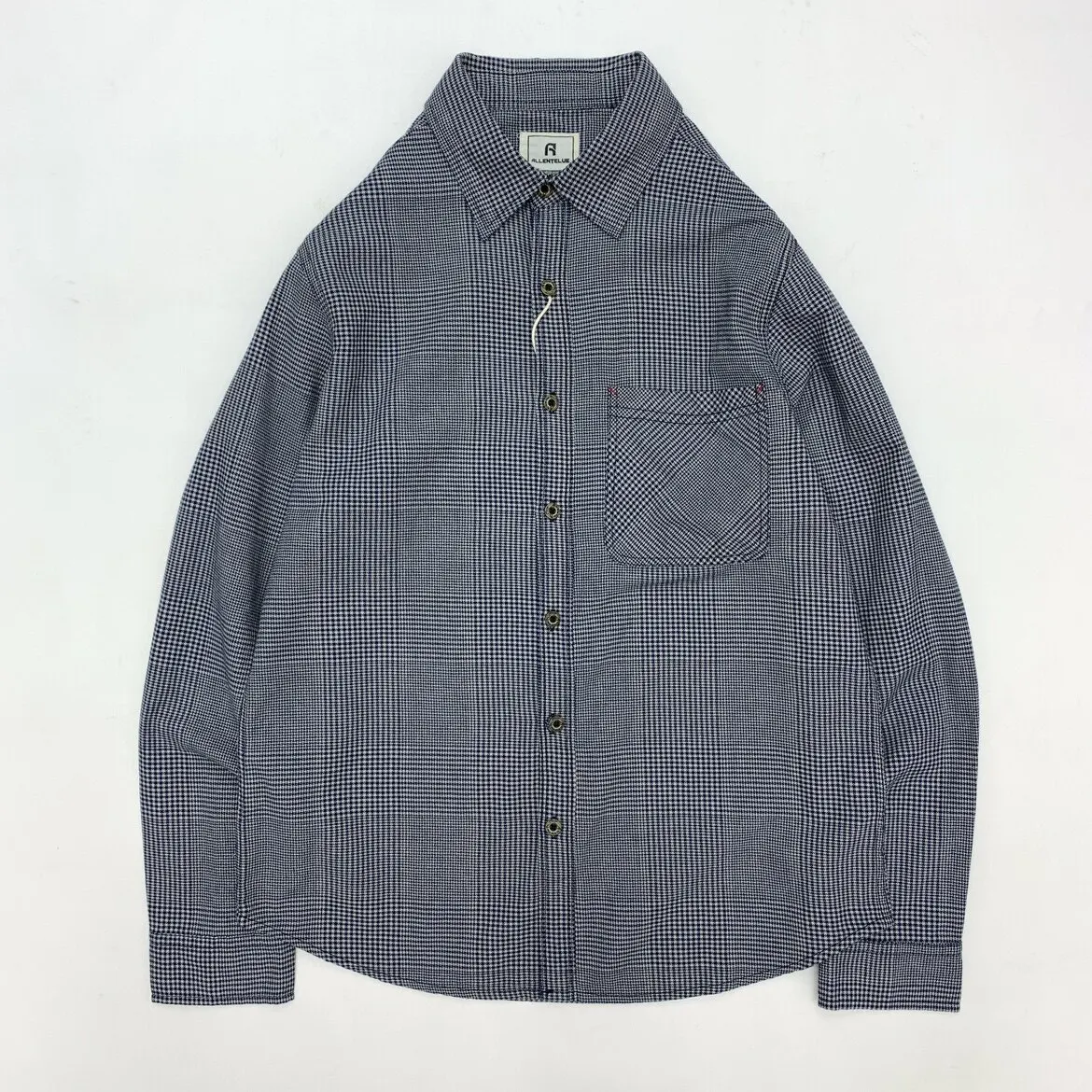 Men's Houndstooth Plaid Shirt Japanese Retro Vintage American Workwear 100% Cotton Twill Brushed Loose Fit Casual Jacket