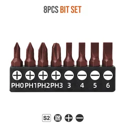 8/24/33pc 25mm S2 Screwdriver Bits Pozi Phillips Slotted Tamper Proof Torx Security Bit Set Hex Shank Anti Slip Screwdriver Bits