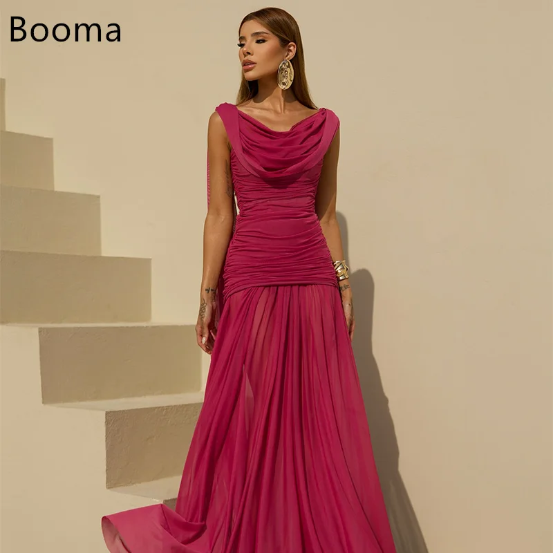 

Booma A-Line Spaghetti Strap Pleat Evening Dresses Sleeveless Formal Dresses for Women Elegant Prom Gowns Custom Made