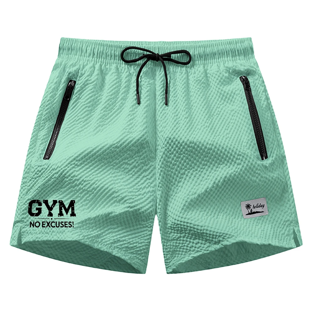 Herren Casual Fitness-Shorts Sommer Kordelzug Atmungsaktiv Mit Reißverschlusstasche Bedruckte Sportshorts Fitness Laufshorts