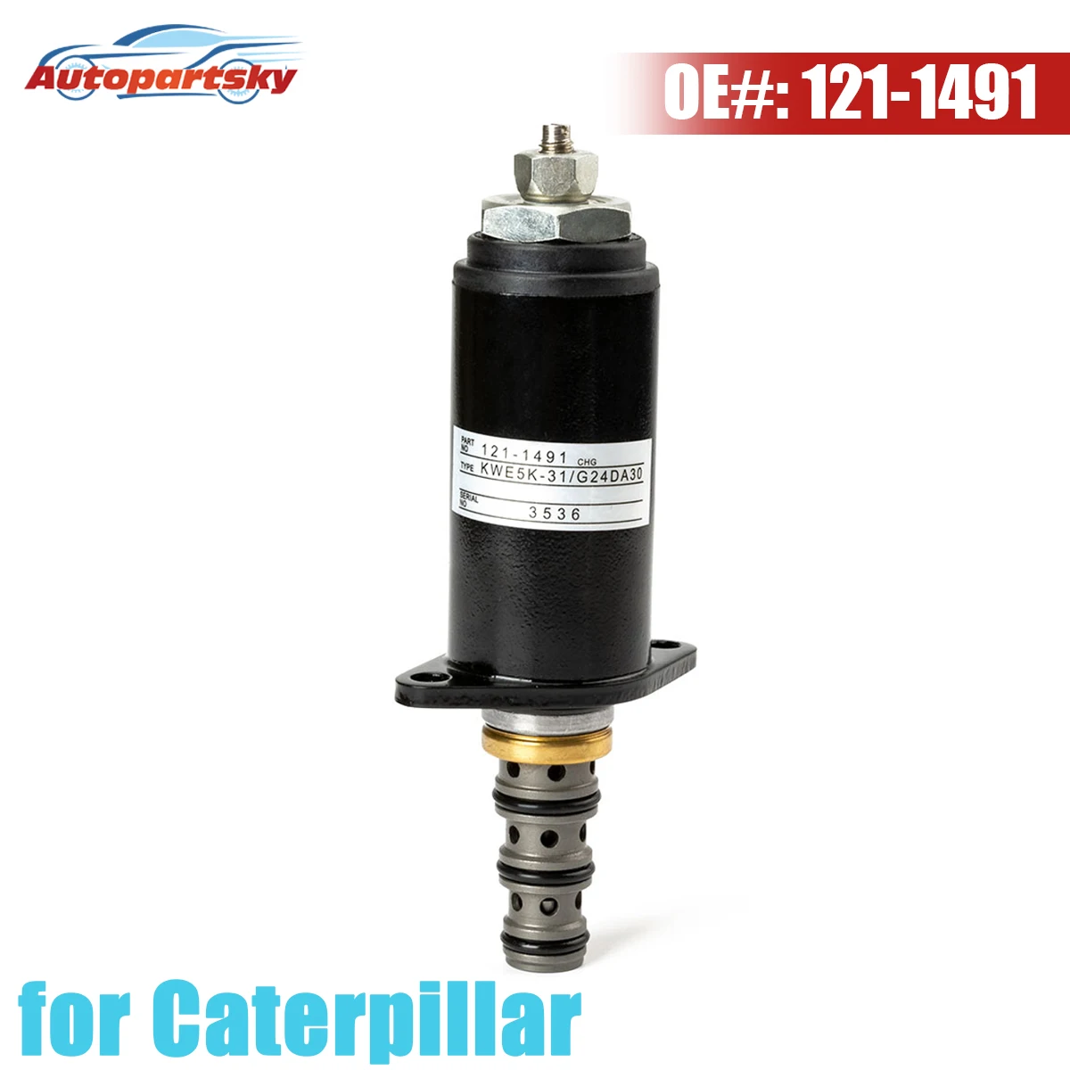 Excavator Parts for CAT for Caterpillar 320B/C/D 325/329/336D Lock Rotary Solenoid Valve OEM 121-1491 1211491 G24DA30 KWE5K31