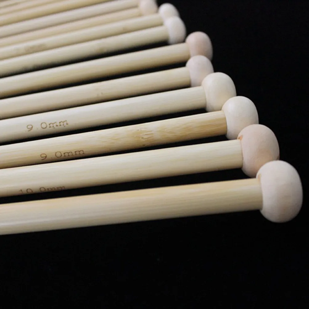 36Pcs Bamboo Knitting Needles Single Pointed 12Cm Lightweight Smooth for Joint Pain Handmade Sweater Scarf