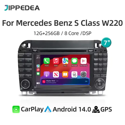 벤츠 S 클래스 W220 S280 S320 CL 클래스 W215용 안드로이드 14.0 카 라디오 스테레오 DSP 멀티미디어 플레이어 내비게이션 카플레이 블루투스